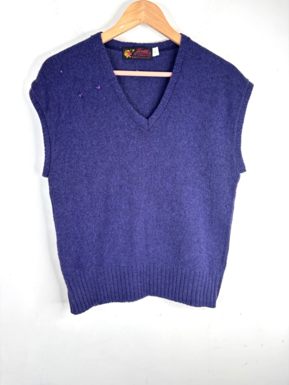 VTG Jersild Purple Wool Sweater Vest L Made in USA Granpda Academia Preppy READ